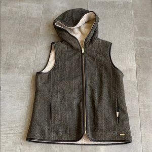 MASSIMO DUTTI REVERSIBLE LG FLEECE AND WOOL VEST